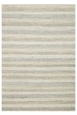 Sumac Collection Hand-Woven Stone-Colored Striped Modern Wool Living Room Rug with Soft Texture