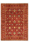 Sultani Handmade Red Anatolian Motif Patterned Fringed Modern and Traditional Living Room Rug - Red