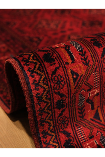 El Dokuma Sirius Model Bordo Afgan Biliçik Halısı %100 Yün Kök Boya Geleneksel Otantik Salon Halısı - Pembe