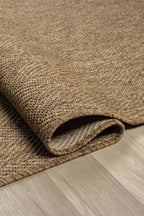 KORDANO Kahverengi Balık Sırtı Dokulu Sisal Kilim Kolay Temizlenebilir İskandinav Salon Halısı - Kahverengi