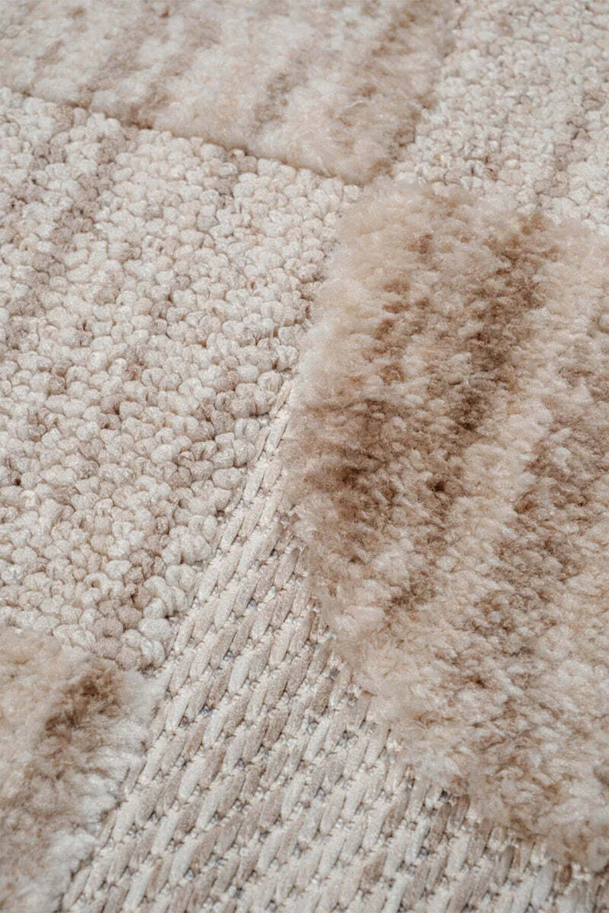 ASTRA Vizon Modern Geometrik Halı Soft Patchwork Desenli Dokulu Yumuşak Koridor, Salon Halısı - Kahverengi