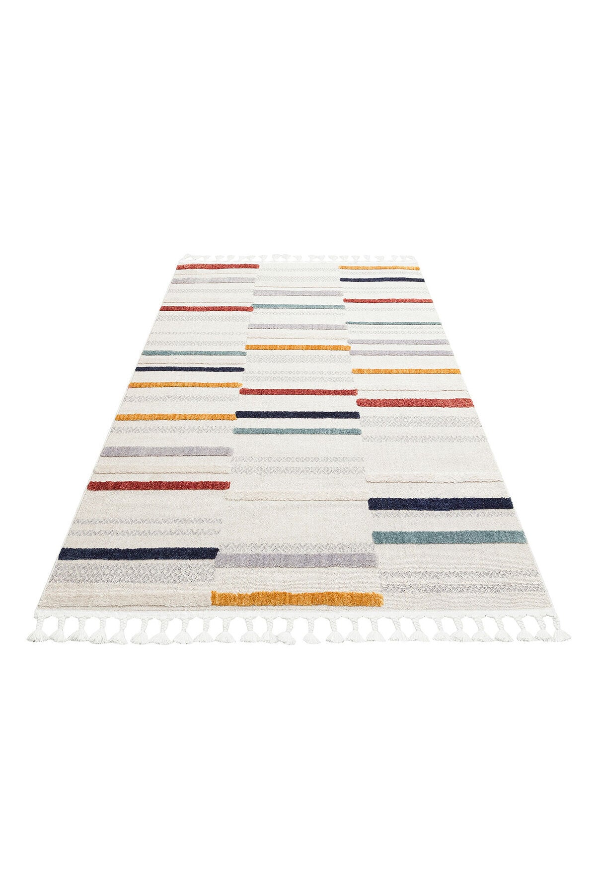 Rainbow Koleksiyonu Etnik Desenli Yumuşak Dokulu Modern İskandinav Halı - Çok Renkli