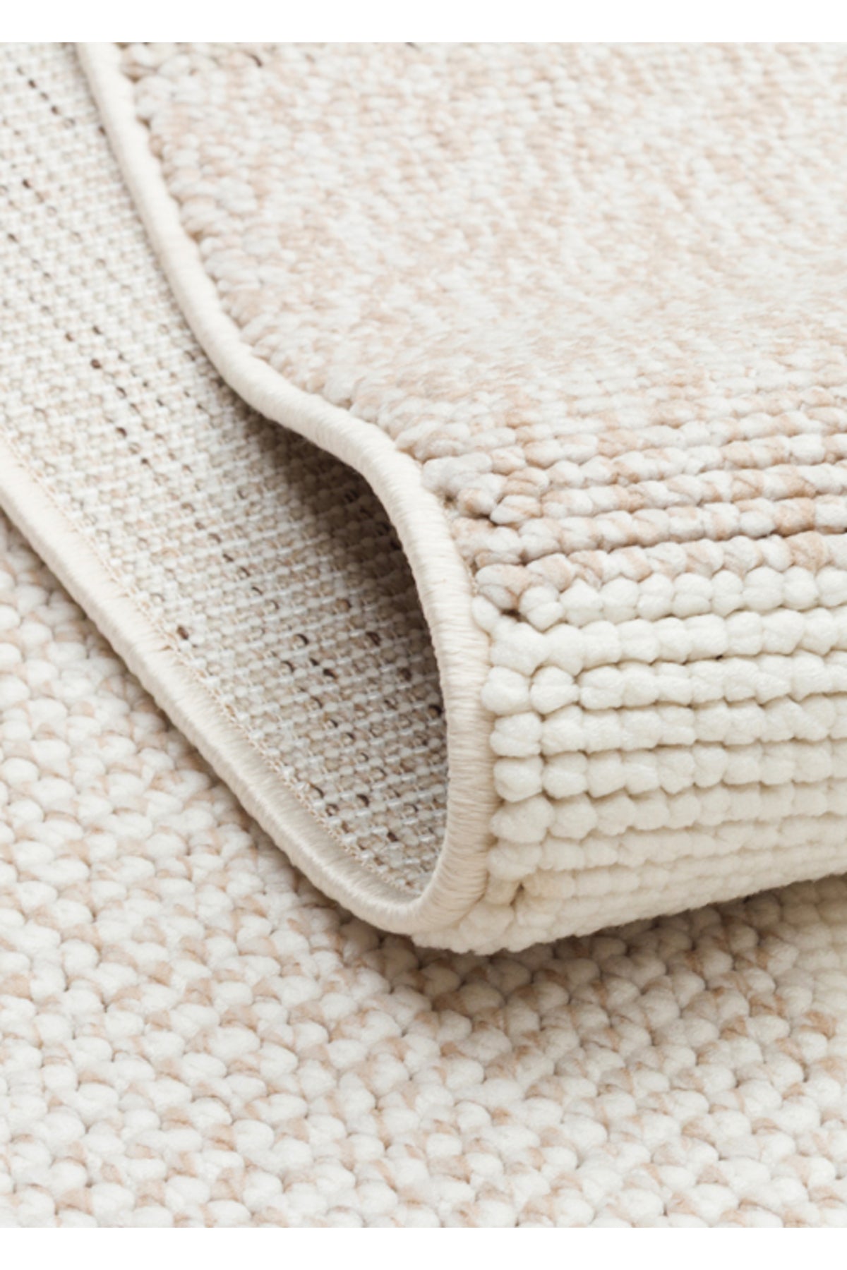 VALEN Sisal Bej Modern Dokulu Hav Toz Vermez Polyester Salon Mutfak Koridor Yatak Odası Halısı - Krem