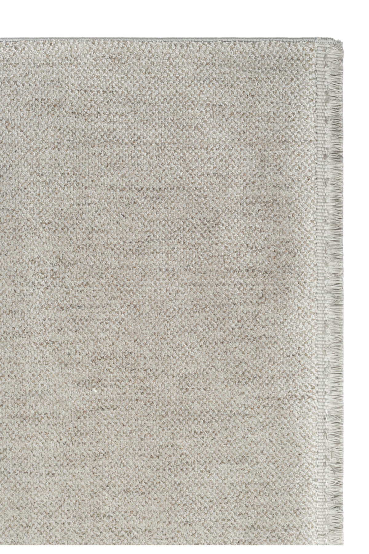 Liora Gri Yumuşak Hav Vermez Polyester Saçaklı Modern Makine Halısı Salon Yatak Odası Halısı - Gri