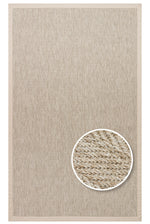 COSTA SISAL Beige Bordered Non-Shedding Woven Modern Easy-to-Clean Kilim Living Room Rug