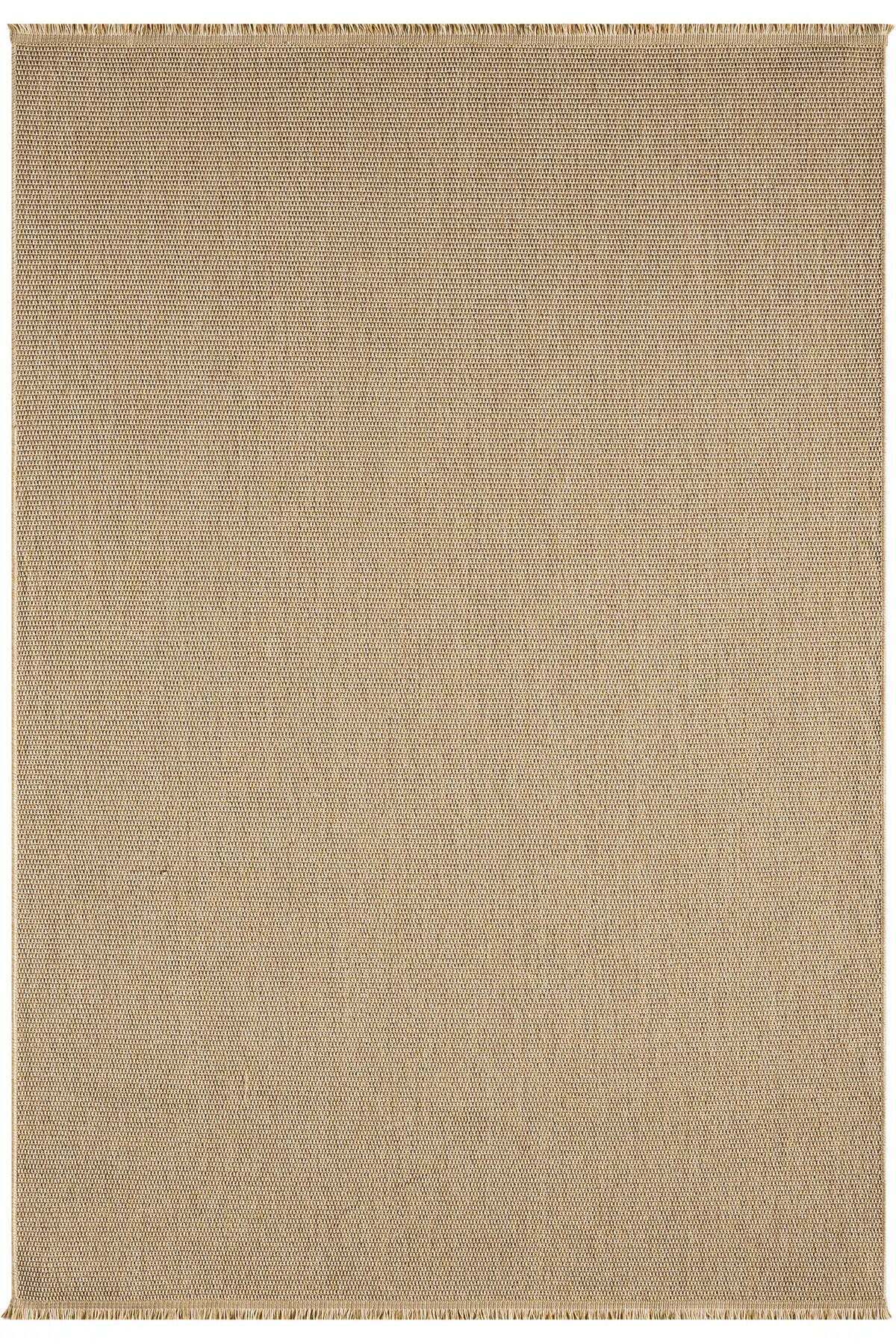 KORDANO Bej Dokulu Doğal Sisal Saçaklı Modern Kilim Kolay Temizlenebilir İskandinav Salon Halısı - Mavi