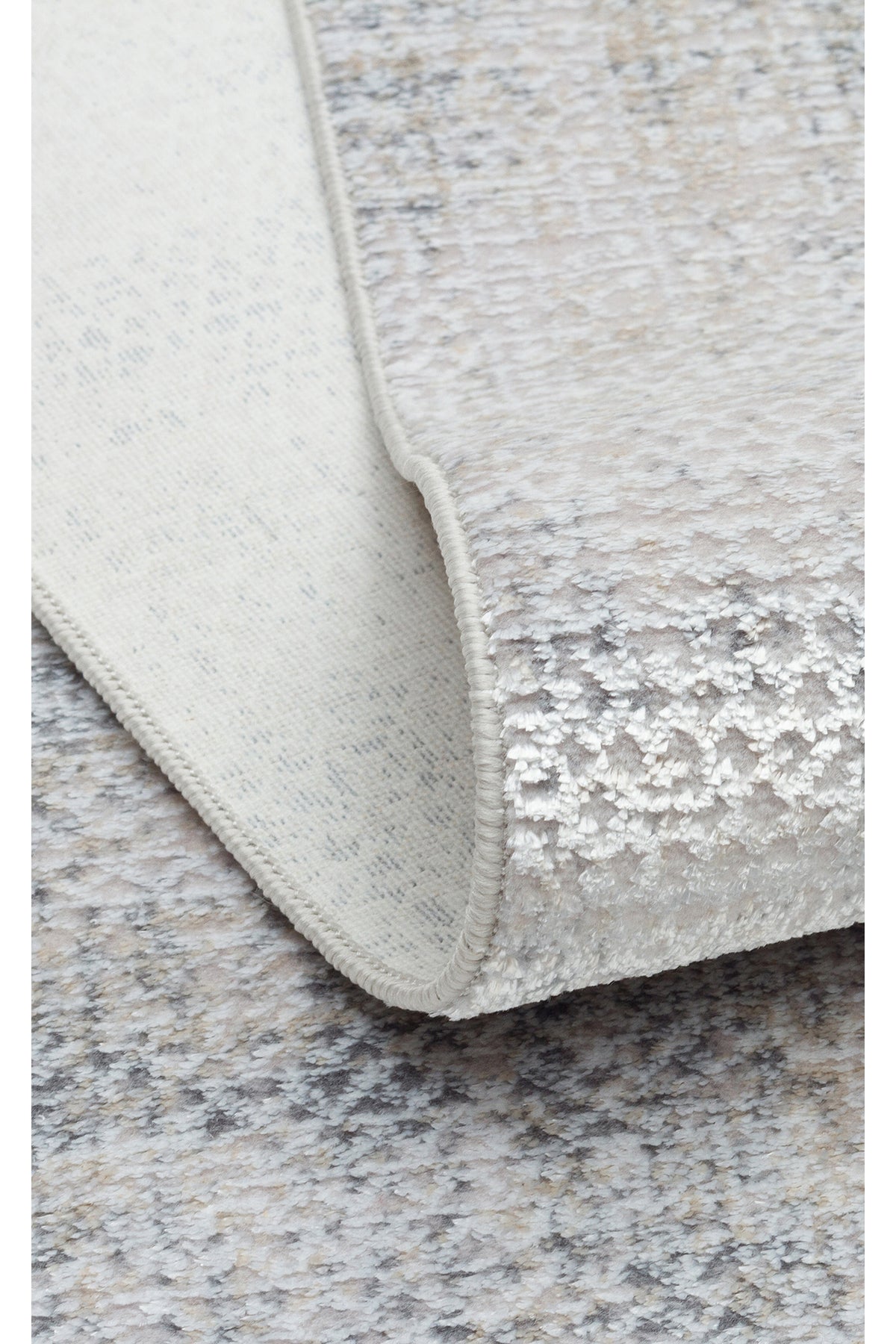 PEARLY Bej Eskitme Desenli Modern Yumuşak Doku Toz Vermez Halı Kaymaz Yıkanabilir Salon Halısı - Mavi
