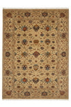 Sultani Handmade Beige Anatolian Motif Patterned Fringed Modern and Traditional Living Room Rug - Beige