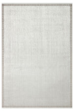 Minimal Elite Grey Bordered Modern Machine-Woven Living Room Rug – Framed Stylish Design