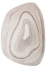 JUPITER Amorphous, Abstract Patterned, Shiny Surface, Grey Cream Viscose Silky Luxurious Decorative Modern Living Room Rug