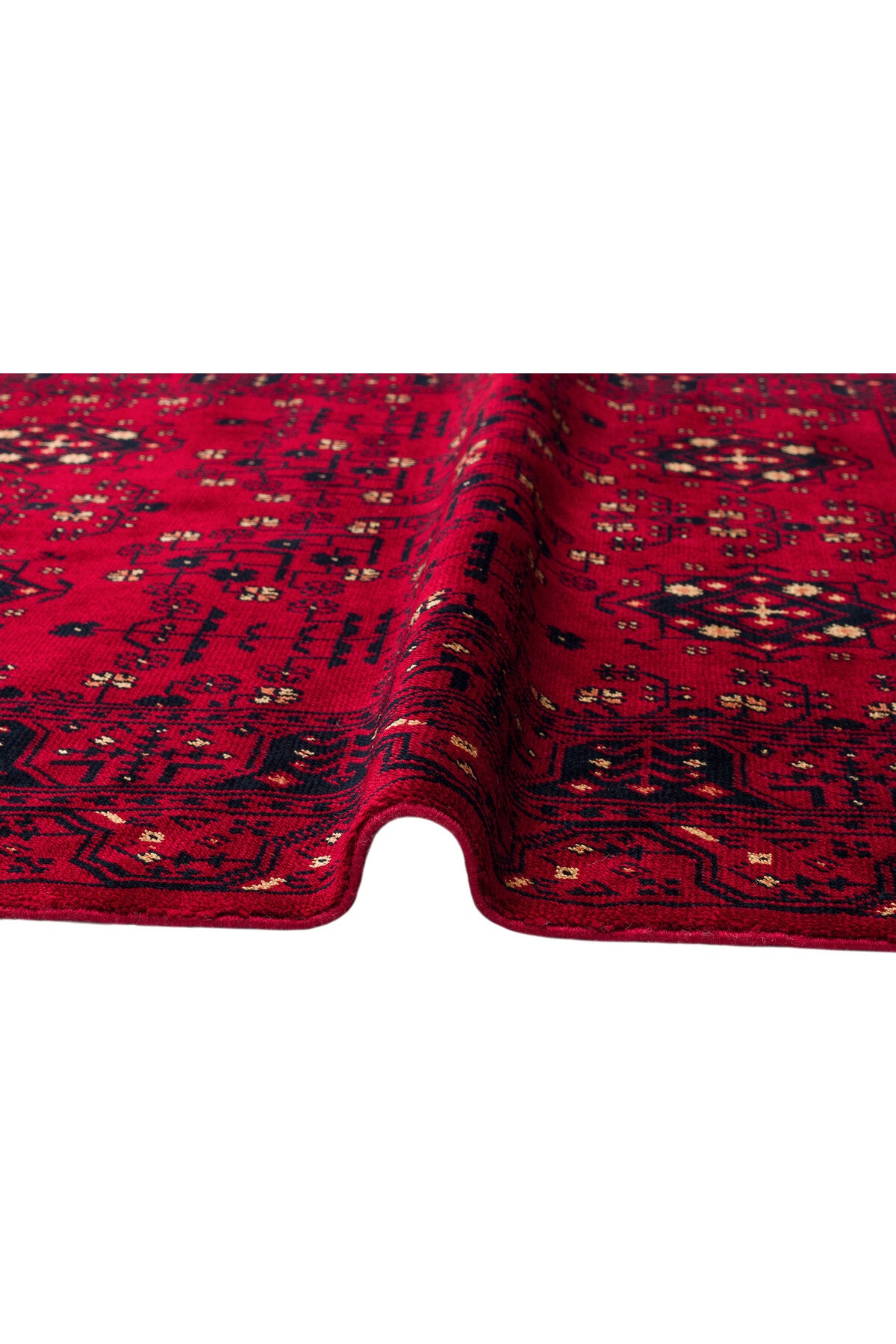 Sahra Nostaljik El Emeği Kırmızı Otantik Uşak Motifli Saçaklı Lüks Klasik Salon Halısı