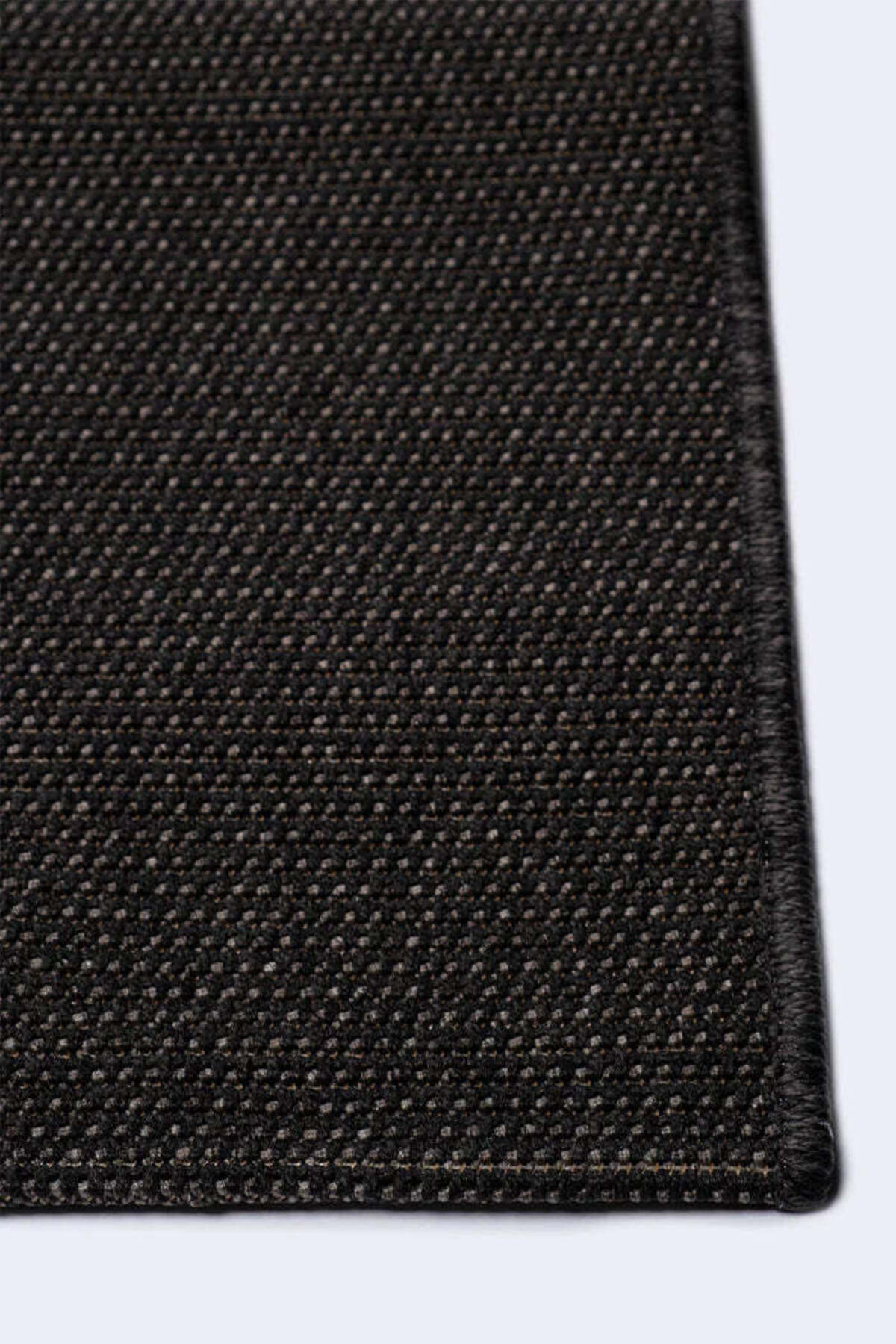 Sisalo Suit Antrasit Doğal Sisal Jüt Görünümlü Modern Bohem İskandinav Minimal Salon Halısı - Siyah