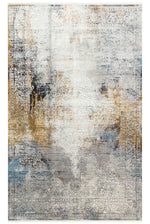 Elvora Multi-Color Abstract Minimal Ethnic Pattern Tightly Woven Viscose Fringed Modern Living Room Rug