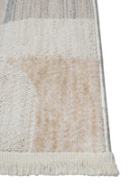 ASTRA Bej Modern Geometrik Halı Soft Patchwork Desenli Dokulu Yumuşak Koridor, Salon Halısı - Bej