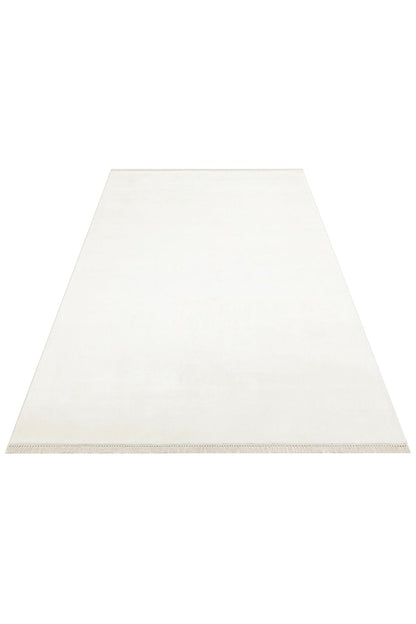 Luma Beyaz Tek Renk Sade Saf Bambu Doğal Malzeme Halı Minimalist Parlak Modern Lüks Salon Halısı - Beyaz