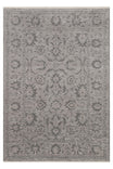 LESSI Gray Ethnic Patterned Non-Slip Washable Backed Kilim Chenille Cotton Vintage Living Room Rug - Blue