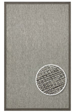 COSTA SISAL Non-Shedding Dark Grey Bordered Woven Textured Easy-to-Clean Kilim Living Room Rug