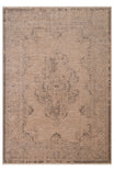 LESSI Mink Pattern Distressed Non-Slip Washable Base Rug Chenille Cotton Vintage Living Room Rug - Pink