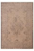LESSI Vizon Desenli Eskitme Kaymaz Yıkanabilir Tabanlı Kilim Şönil Pamuk Vintage Salon Halısı - Pembe