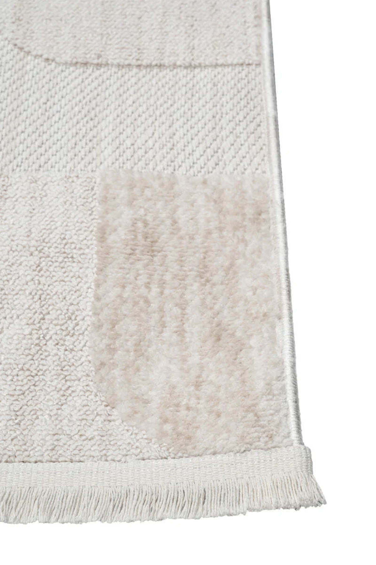 ASTRA Krem Modern Geometrik Halı Soft Patchwork Desenli Dokulu Yumuşak Koridor, Salon Halısı - Krem