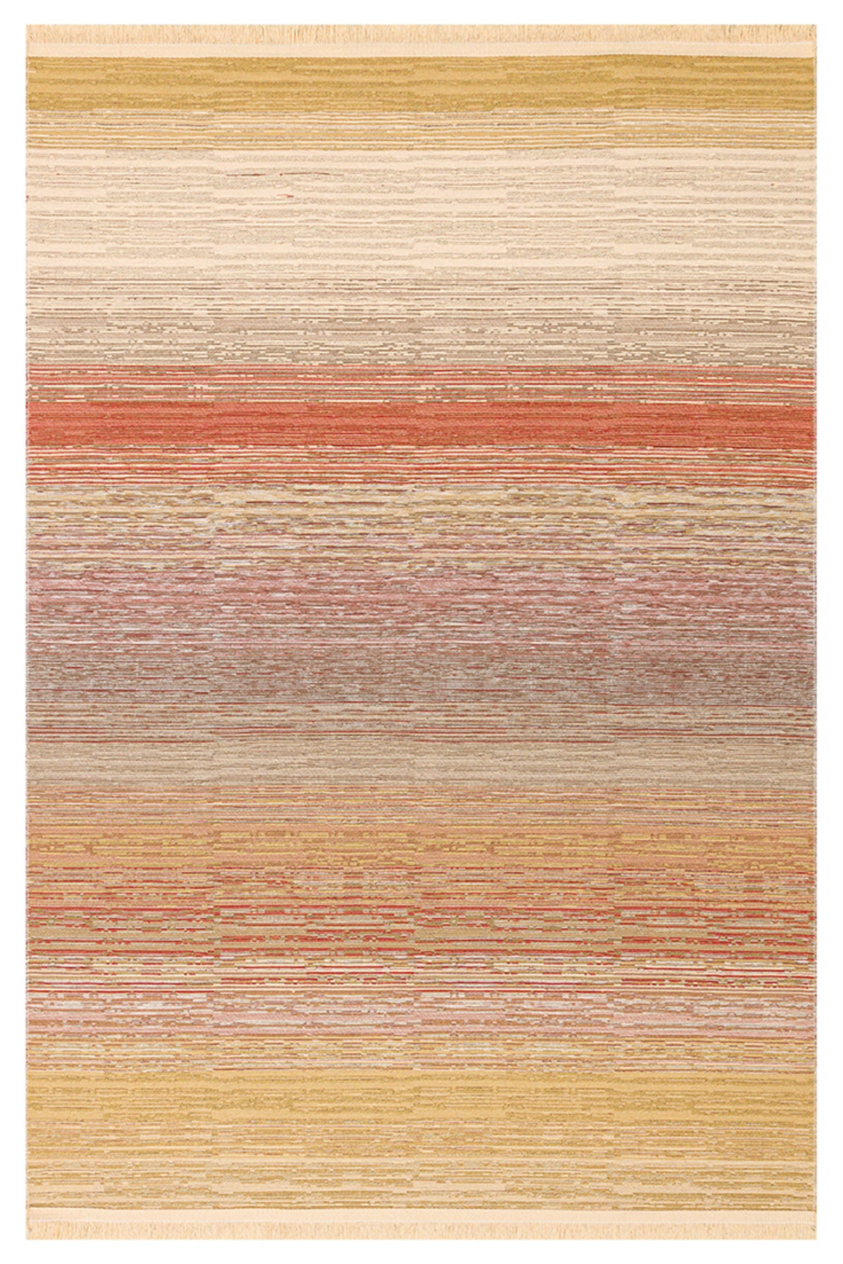 MİRA Çok Renkli Çift Taraflı Yıkanabilir Kilim Modern Ombre Renk Geçişli Polyester Şönil Kilim - Çok Renkli