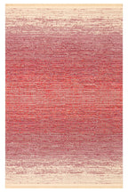 MİRA Bej Turuncu Pembe ÇiftTaraflı Yıkanabilir Kilim Modern Ombre Renk Geçişli Polyester Şönil Kilim - Kırmızı