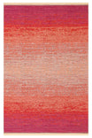 MIRA Beige Orange Pink Double-Sided Washable Rug Modern Ombre Color Transition Polyester Chenille Rug - Red