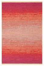 MİRA Bej Turuncu Pembe ÇiftTaraflı Yıkanabilir Kilim Modern Ombre Renk Geçişli Polyester Şönil Kilim - Kırmızı