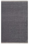 LESSI Anthracite Textured Non-Slip Kilim Cotton Chenille Modern Living Room Kitchen Hallway Rug - Silver