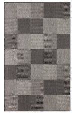 MERLIN Dark Grey Patchwork Design Non-Slip Kilim Scandinavian Non-Shedding Living Room Hallway Rug