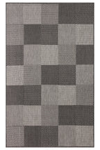 MERLİN Koyu Gri Patchwork Desenli Kaymaz Tabanlı Kilim İskandinav Hav Vermeyen Salon Antre Halısı - Gri