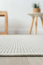 KORDANO Krem Dokulu Doğal Sisal Saçaklı Modern Kilim Kolay Temizlenebilir İskandinav Salon Halısı - Mor