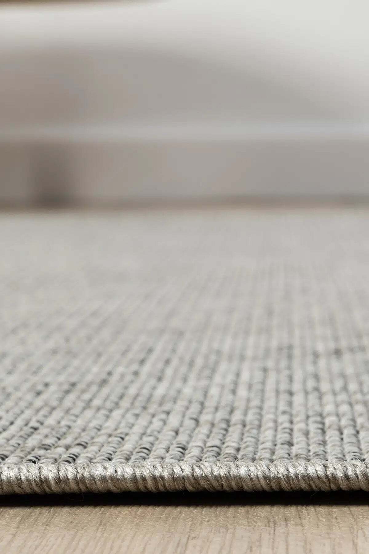 KORDANO Doğal Sisal Dokulu Modern Gri Kilim Kolay Temizlenebilir İskandinav Salon Halısı - Metalik