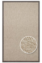 COSTA SISAL Beige Non-Shedding Brown Bordered Woven Easy-to-Clean Rug Living Room Carpet