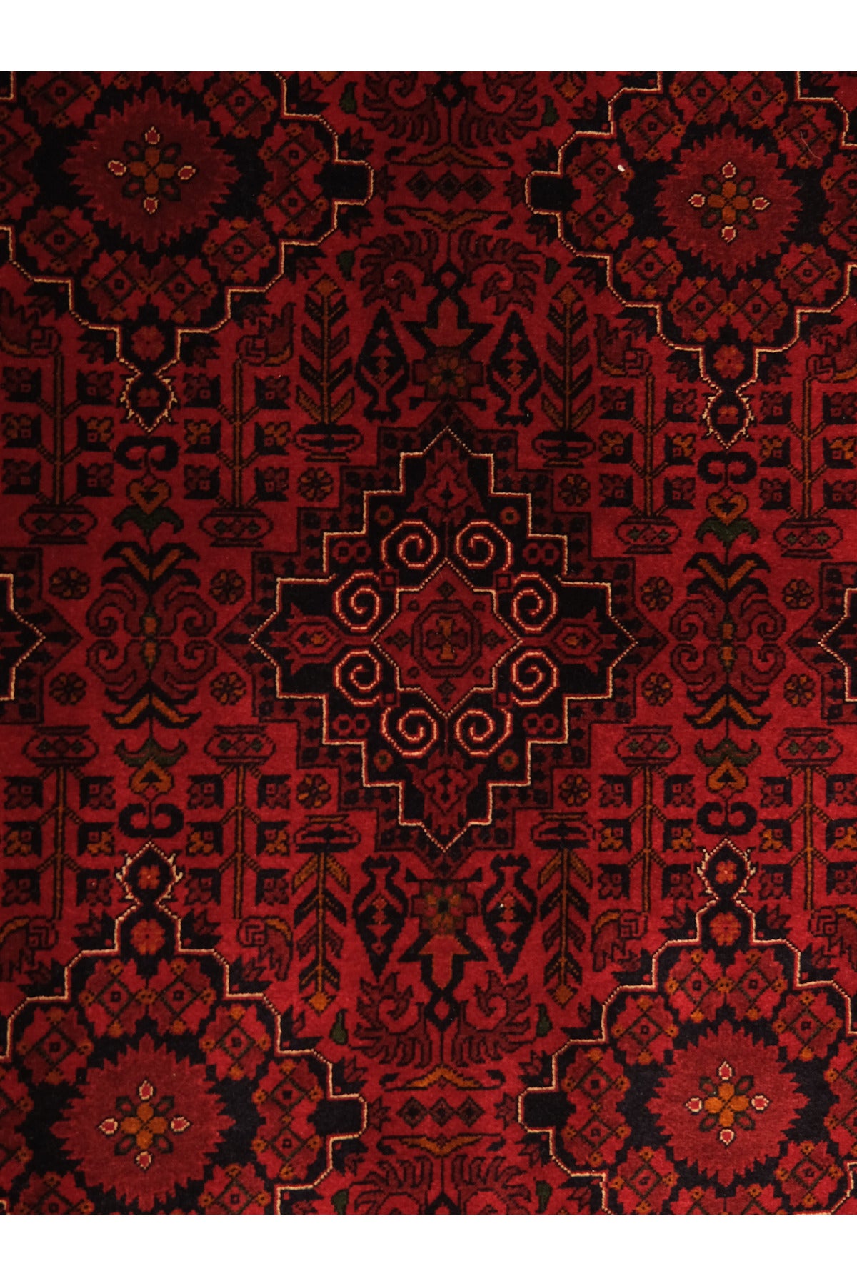 Handwoven Medallion Pattern Burgundy Afghan Bilicik Rug, 100% Wool, Natural Dye, Authentic Living Room Rug - Brown