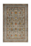Sultani Handmade Grey Anatolian Motif Patterned Fringed Modern and Traditional Living Room Rug - Grey