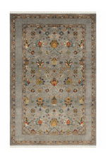 Sultani Handmade Grey Anatolian Motif Patterned Fringed Modern and Traditional Living Room Rug - Grey
