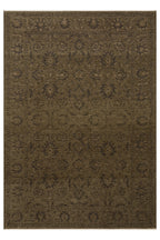 LESSI Yeşil Etnik Desenli Kaymaz Yıkanabilir Tabanlı Kilim Şönil Pamuk Vintage Salon Halısı - Yeşil
