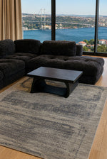 Arken Black Hand-Woven Wool Viscose Cotton Rug Modern Scandinavian 3D Effect Luxury Living Room Rug