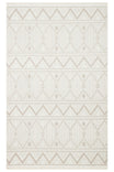 GARENY Beige White Geometric Pattern Modern Non-Shedding Polyester Living Room Kitchen Bedroom Rug - Cream