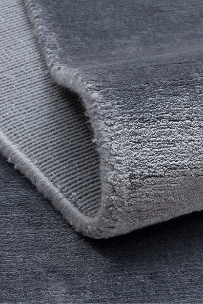 Alure Siyah El Dokuma Saf Bambu Halı Lüks Yumuşak Minimalist Modern Salon ve Oturma Odası Halısı - Charcoal