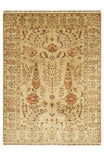 Sultani Handmade Beige Patterned Fringed Anatolian Motif Modern and Traditional Living Room Rug - Cream