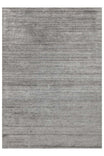 Boreva Plus Grey 100% Hand-Woven Plain Modern Living Room Rug, Banana Silk, Viscose and Wool Blend
