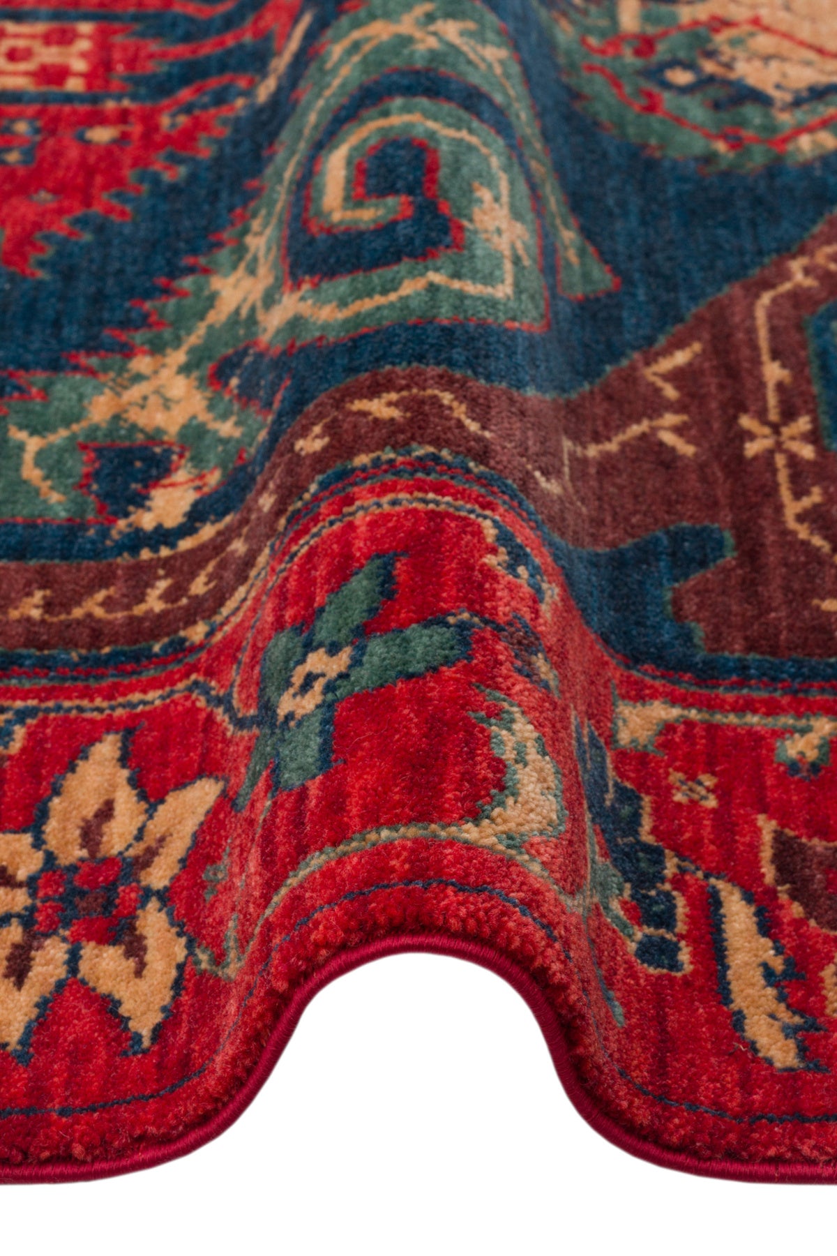 Rönesans El Emeği Etnik Motifli Kırmızı Yün Geleneksel Desen Vintage Yatak Odası Salon Halısı