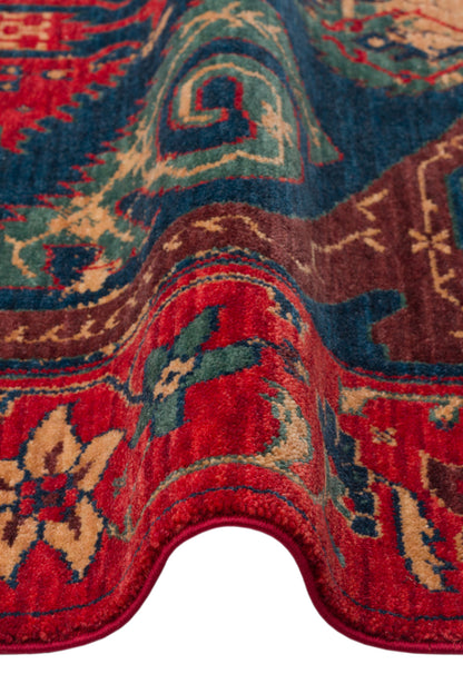 Rönesans El Emeği Etnik Motifli Kırmızı Yün Geleneksel Desen Vintage Yatak Odası Salon Halısı