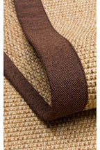 COSTA SISAL Bej, Kahverengi Bordürlü Hav Vermez Modern Kolay Temizlenebilir Kilim Salon Halısı - Bordo