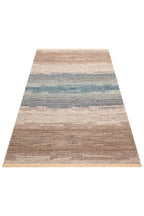 MİRA Çift Taraflı Bej Mavi Yıkanabilir Kilim Modern Ombre Renk Geçişli Polyester Şönil Kilim - Bej