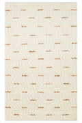 Emma Hand-Woven Ecru Background Tile Stripe Pattern Scandinavian Textured Wool Flatweave Modern Living Room Rug - Orange