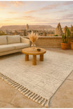 White Handwoven Wool Jute Rug – Suitable for Indoor and Outdoor Use, Elegant and Natural Woven Rug Nisra