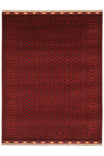 Handwoven Afghan Bilichik Rug, 100% Wool, Natural Dye, Traditional Afghan Motif, Burgundy Authentic Living Room Rug - Burgundy